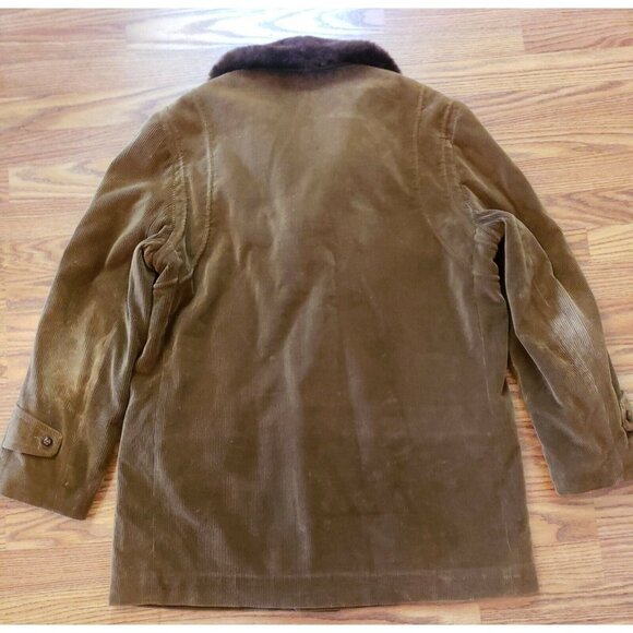 Vtg Corduroy Rancher Jacket Mens 42 Brown Faux Fur Collar Cortefiel Coat Spain - Picture 7 of 12